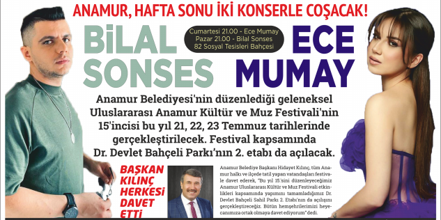 Anamur, hafta sonu konserlerle coşacak