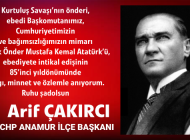 Arif Çakırcı’dan 10 Kasım Mesajı