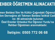 REHBER ÖĞRETMEN ALINACAK