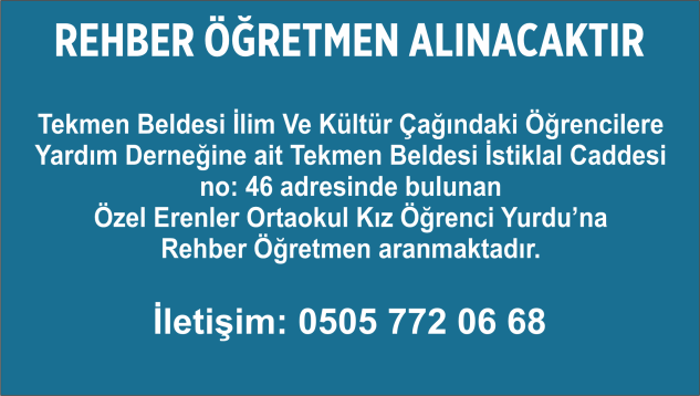 REHBER ÖĞRETMEN ALINACAK