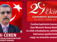 ALİ CEREN’DEN 29 EKİM MESAJI