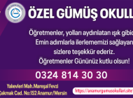 Özel Gümüş Okulları’ndan Öğretmenler Günü mesajı