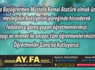 AYFA İnşaat’tan Öğretmenler Günü mesajı