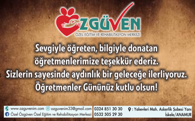 Özgüven’den Öğretmenler Günü mesajı