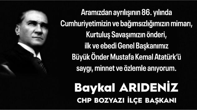 BAYKAL ARIDENİZ 10 Kasım mesajı