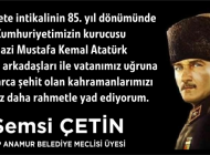 ŞEMSİ ÇETİN 10 Kasım mesajı