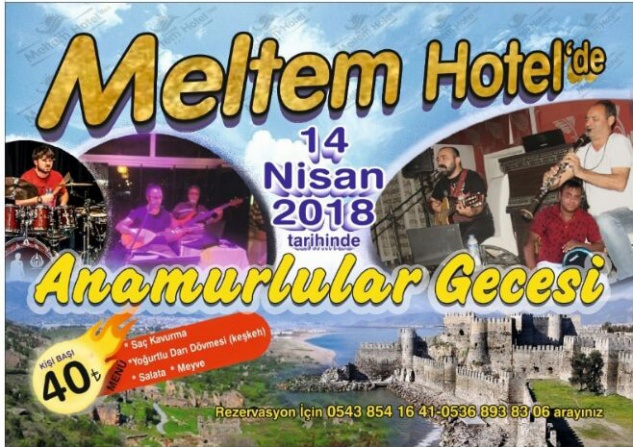 Meltem Hotel’de Anamurlular Gecesi