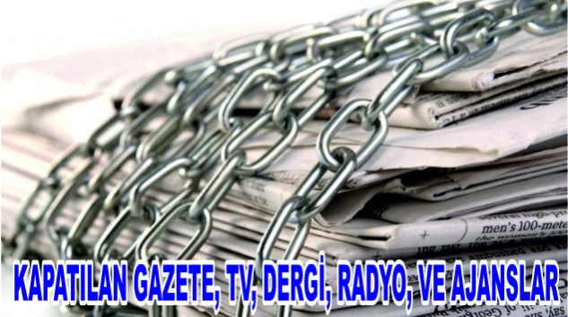 Kapatılan gazete, TV, dergi, radyo ve ajanslar