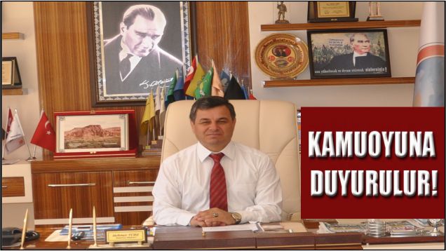 Kamuoyuna saygıyla duyurulur;