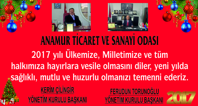 ANAMUR TİCARET VE SANAYİ ODASI YENİ YIL MESAJI